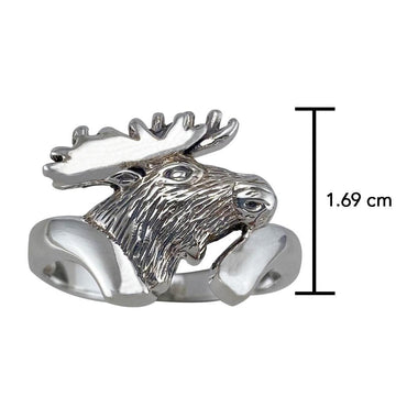 Moose Head Silver Ring TR1435 - Jewelry